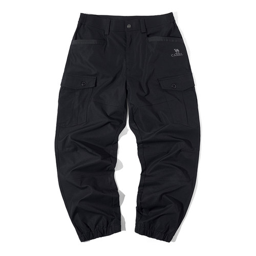 骆驼男装束脚工装裤男秋冬季宽松户外运动防泼水黑色休闲长裤子 - 图3