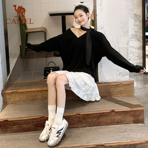 骆驼山海德训鞋女2026夏季复古休闲反绒板鞋小白鞋运动鞋赛车鞋男 - 图0