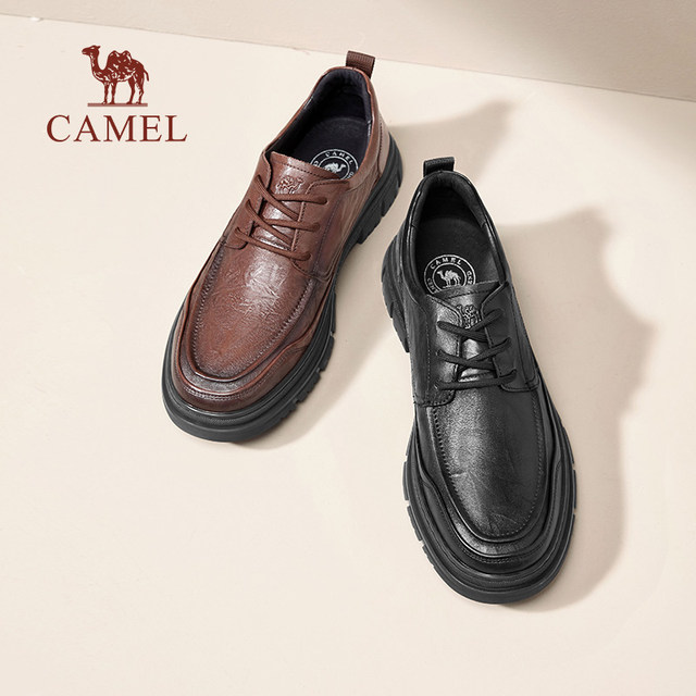 Color-grabbed leather surface 90 curved soft-soled leather shoes