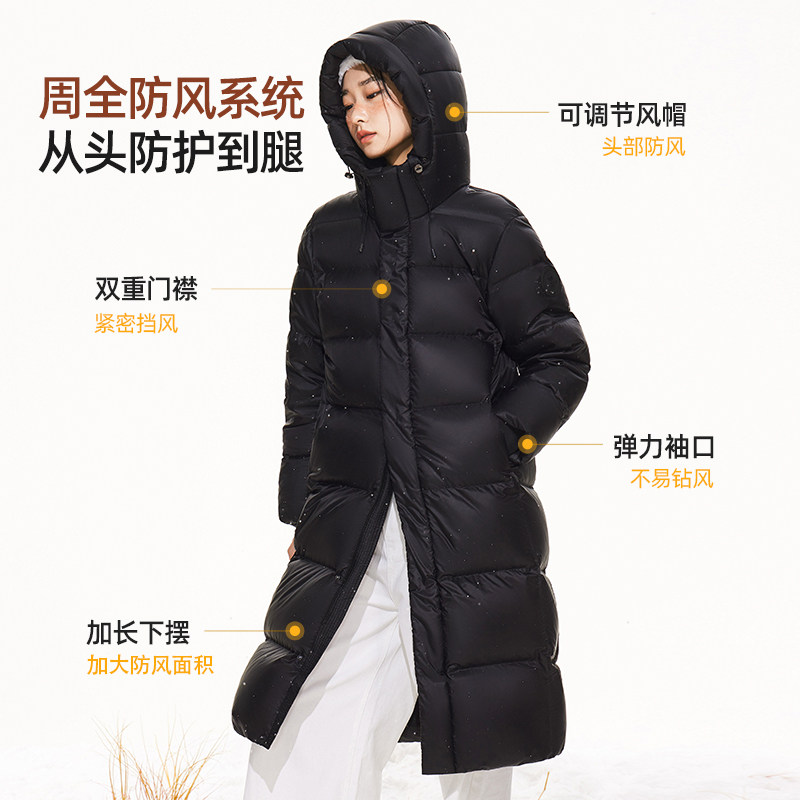 骆驼女装保暖长款羽绒服2025冬季新款户外情侣款长过膝防寒外套男