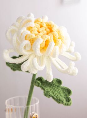 手工diy毛线钩织菊花材料包新手零基础情人节礼物送闺蜜装饰摆件