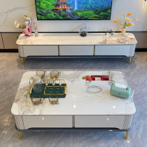 2023 new rock plate light and luxurious tea table TV cabinet Composition small family type guest hall furniture modern Italian style containing ground cabinet