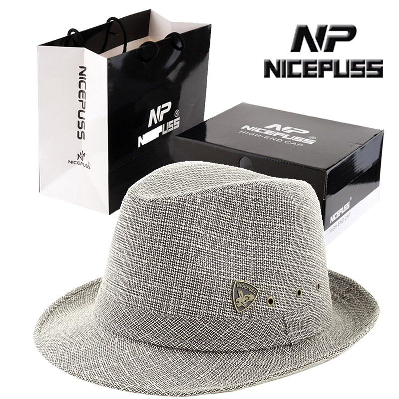 nicepuss旗舰店绅士帽子英伦男春夏大檐帽西部牛仔帽防晒遮阳帽爵士帽夏天渔夫帽0