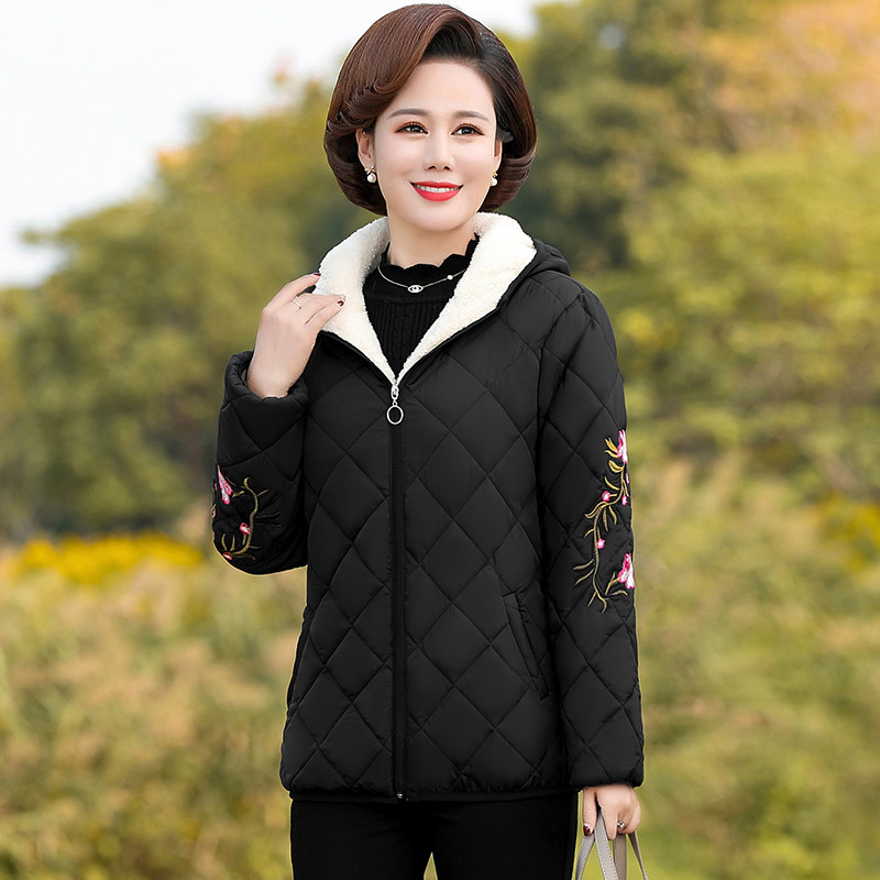 妈妈羽绒2019新款短款女装小棉袄 奥姿韵中老年女装
