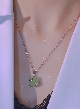 钛钢福气满满小方糖项链