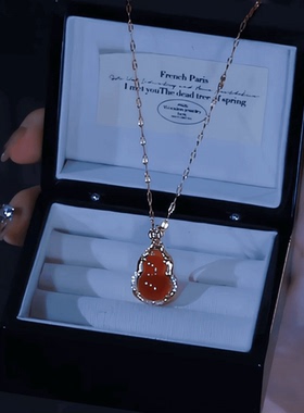 红色葫芦项链女轻奢小众设计感