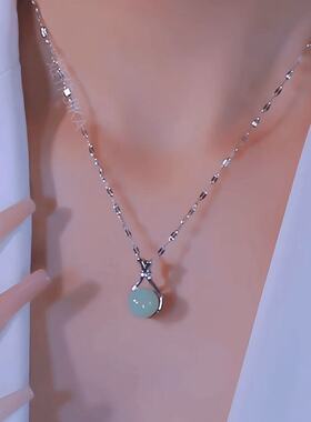 银色福袋相思豆钱袋项链锁骨链