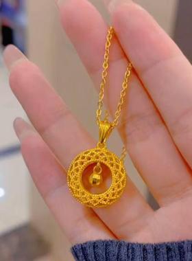 花丝网格项链铜水波链女转运珠