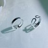 Pure silver 999 simple niche open semicircle ring