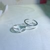 Pure silver 999 simple niche open semicircle ring