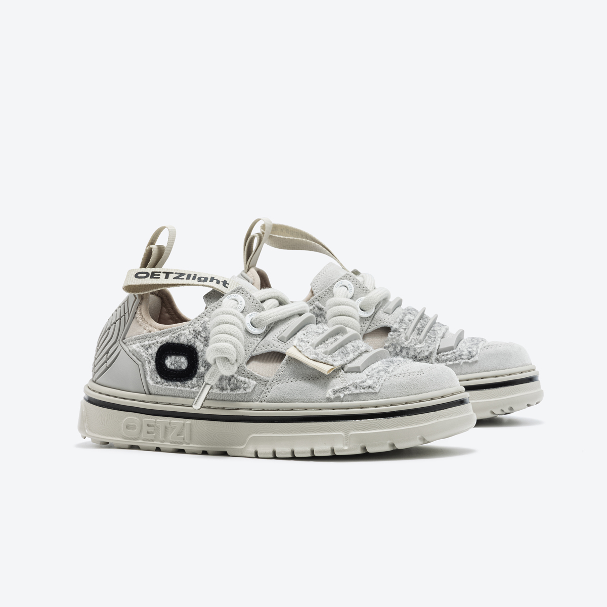 OETZI休闲女鞋秋冬超轻厚底时尚百搭低帮翻毛皮保暖毛呢板鞋丑萌 - 图3