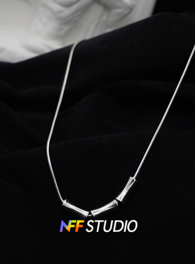 竹节串珠钛钢竹节串珠项链