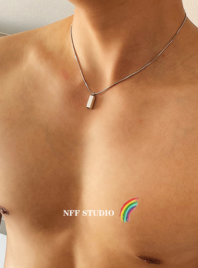 钛钢项链男潮小众设计嘻哈冷淡风