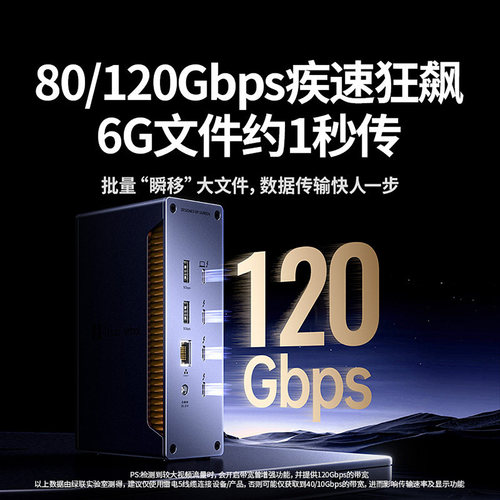 绿联适用雷电5拓展坞typec扩展8K投屏120Gbps传输USB集线转换器多屏异显接口Thunderbolt苹果MacbookM4ProMax - 图1