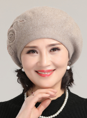 中老年帽子女保暖暖冬冬季毛线帽
