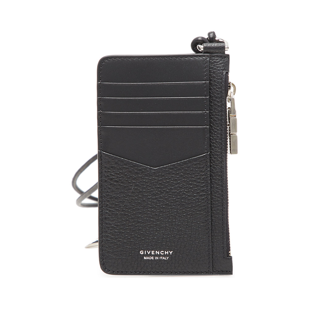 givenchy 2021冬黑色金属logo牛皮革 魅力惠买手折扣直营卡包