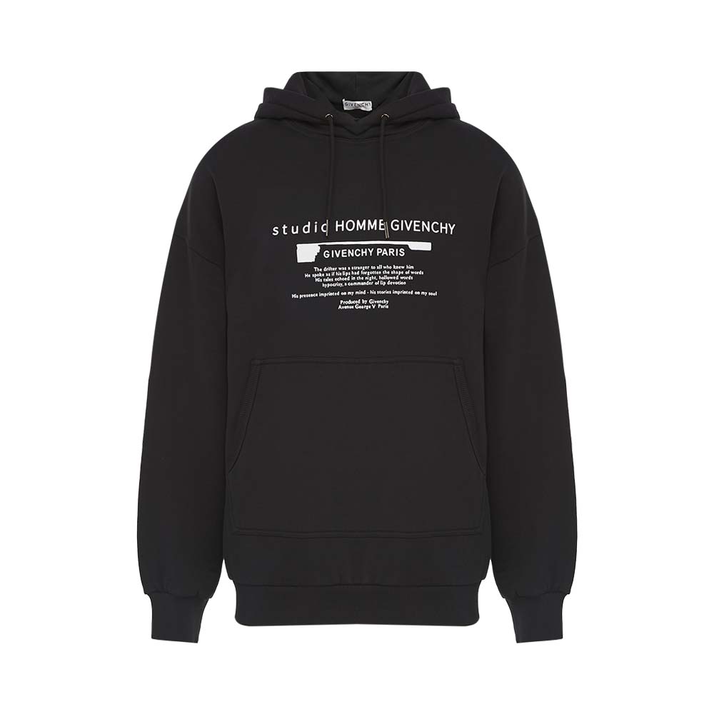 givenchy黑色棉质抽绳logo男士卫衣 魅力惠买手折扣直营卫衣