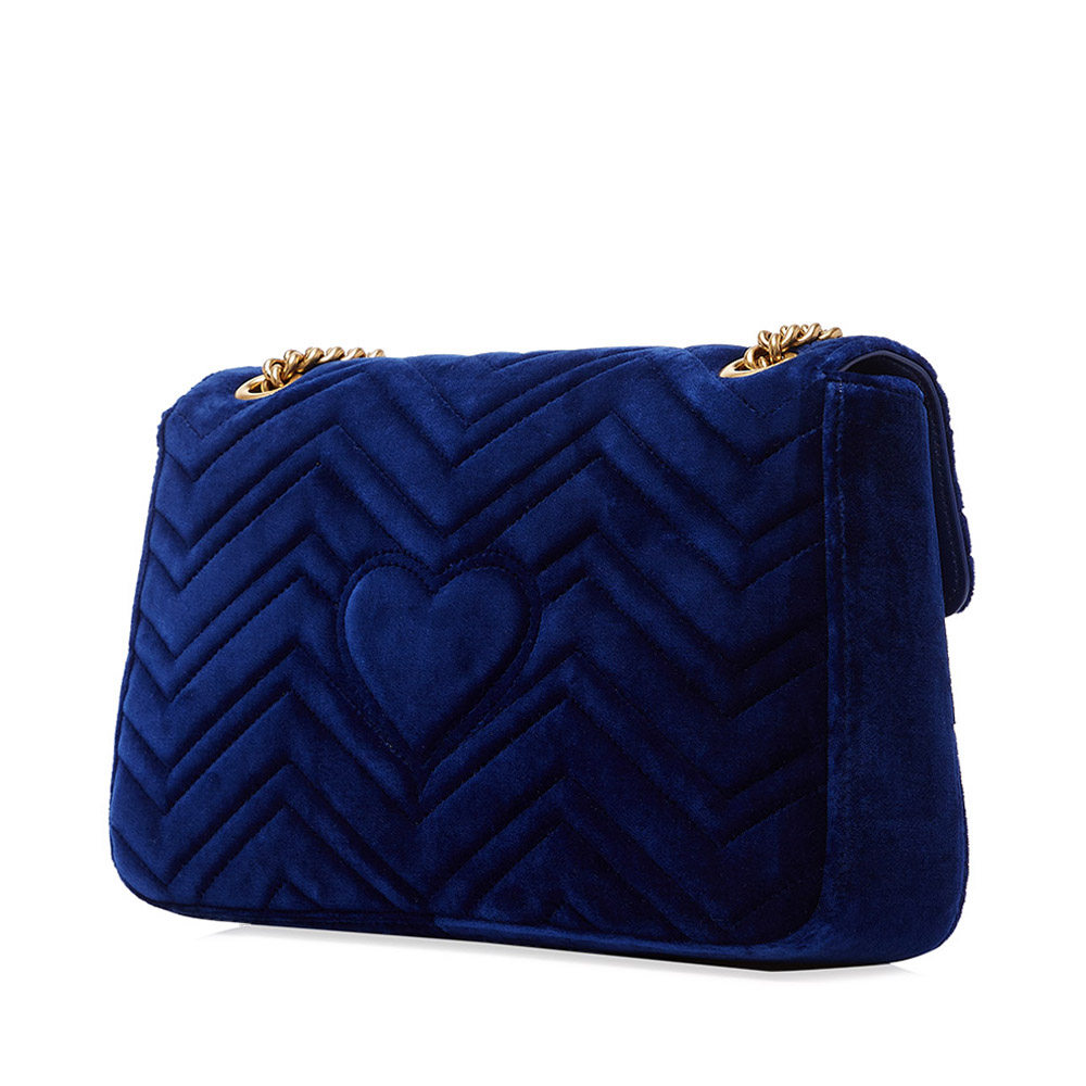 gucci /古驰绗缝丝绒复古链条女包 天猫奢品直营女士包袋