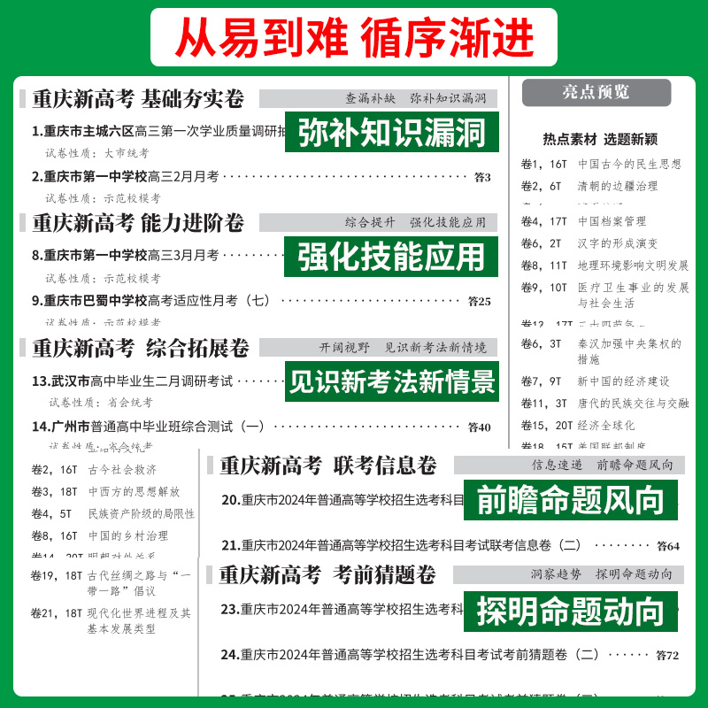 重庆专用天利38套2024版高考模拟试题汇编历史 高三总复习模拟试卷测试题高考试题集高考一轮二轮总复习基础提高冲刺 - 图2