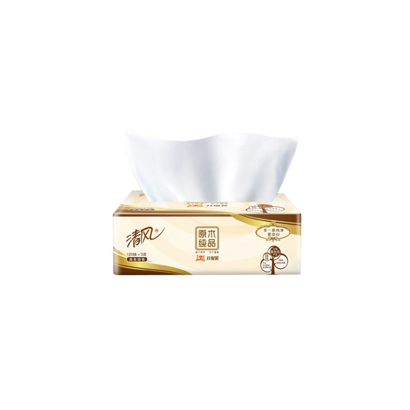 清风3层120抽18包餐巾纸卫生纸巾 圣纸居家日用抽纸
