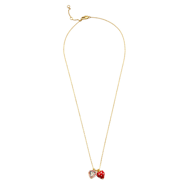 o.yang甜心草莓冷施华洛世奇锁骨链 oyang项链