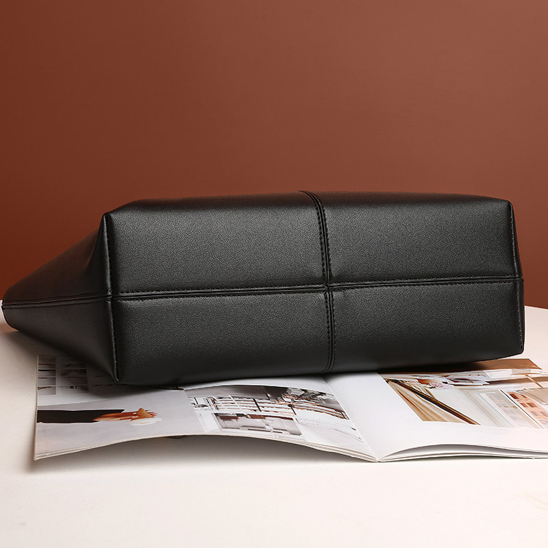 2024新款托特包大容量拼接软皮女包简约休闲单肩包通勤百搭手提包,淘宝优惠券,粉丝福利购,淘宝优惠卷