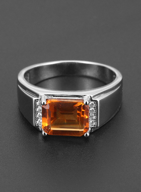 925银镀金男戒指小众简约刻字