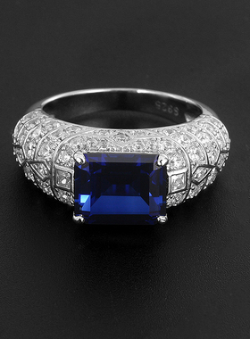 轻奢925纯银镀金戒指男