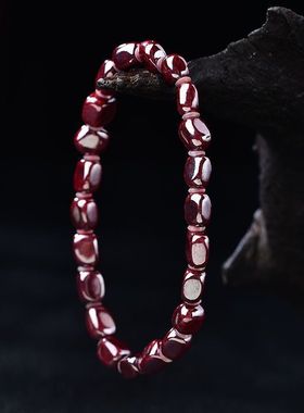 原矿朱砂原石打磨手串