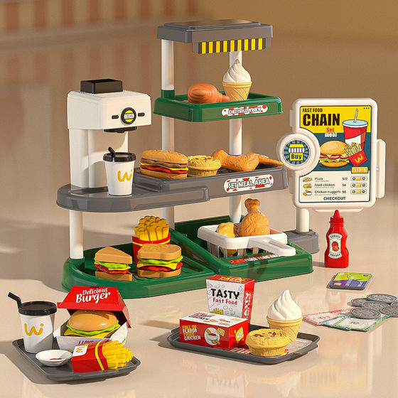 Playhouse Kitchen Toy Kids Burger Shop