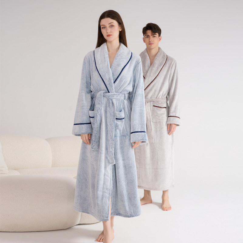 双面绒加厚睡袍女冬季加绒睡衣加长款浴袍男士大码不掉毛洗澡长袍,淘宝优惠券,粉丝福利购,淘宝优惠卷