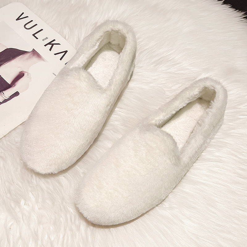 【清仓处理】毛毛鞋女冬加绒2025新款豆豆一脚蹬外穿时尚百搭棉鞋,淘宝优惠券,粉丝福利购,淘宝优惠卷