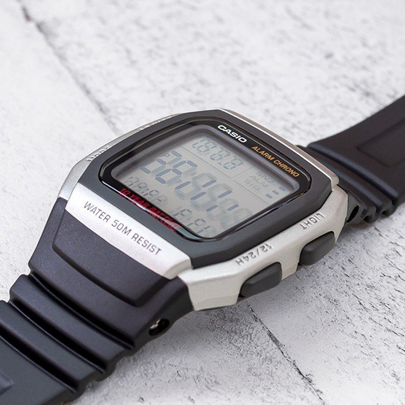 卡西欧手表 CASIO W-96H-1A 户外运动休闲防水方块数显电子表 - 图0