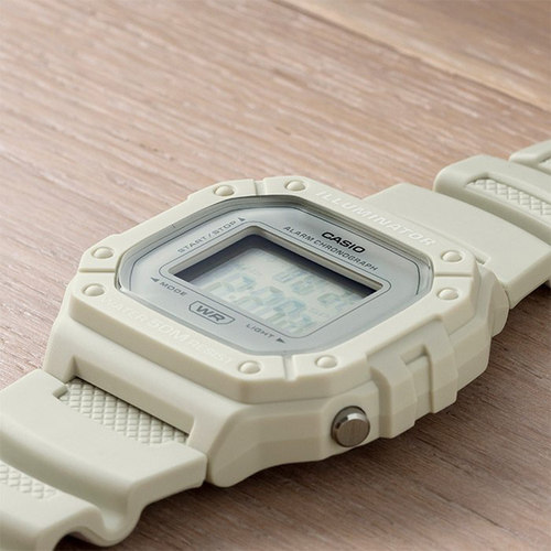 卡西欧手表CASIO W-218HC-8A简约运动款学生防水小方块中性电子表 - 图0