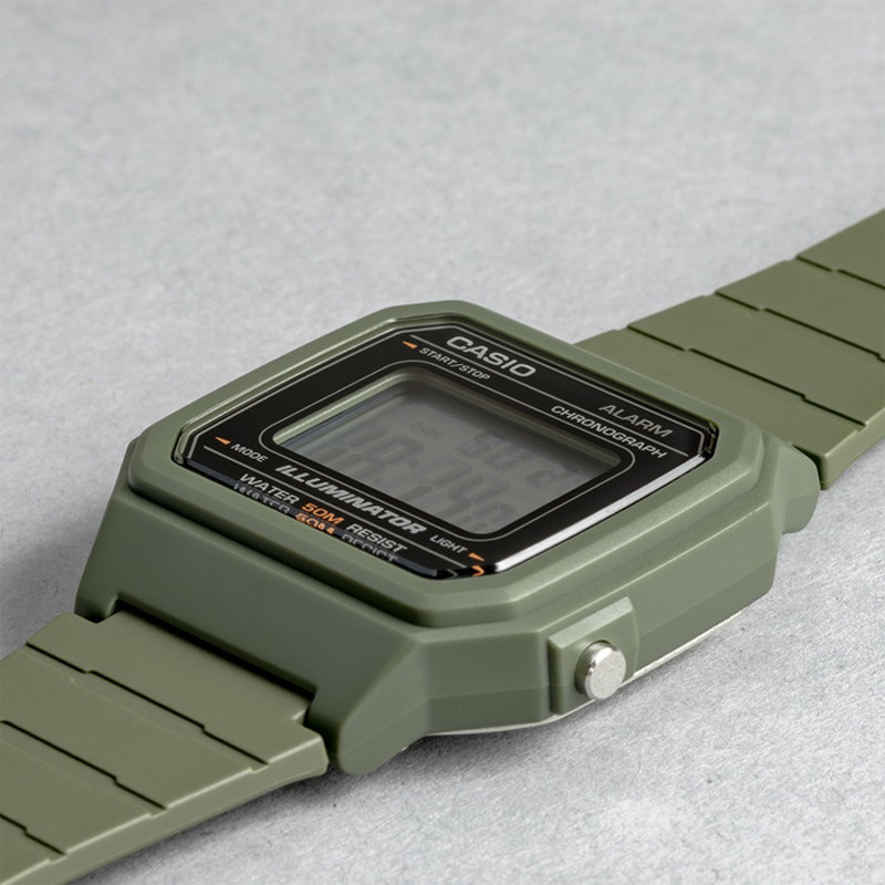卡西欧手表CASIO W-217H-3A 新款绿色户外运动电子表复古防水表 - 图0