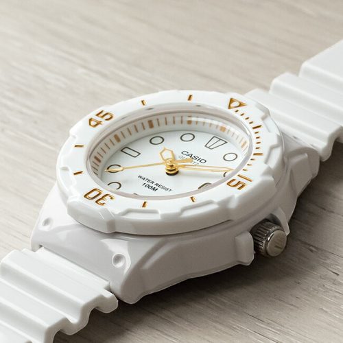 卡西欧小白表手表女CASIO LRW-200H-7E2 彩色防水学生考试指针表 - 图0