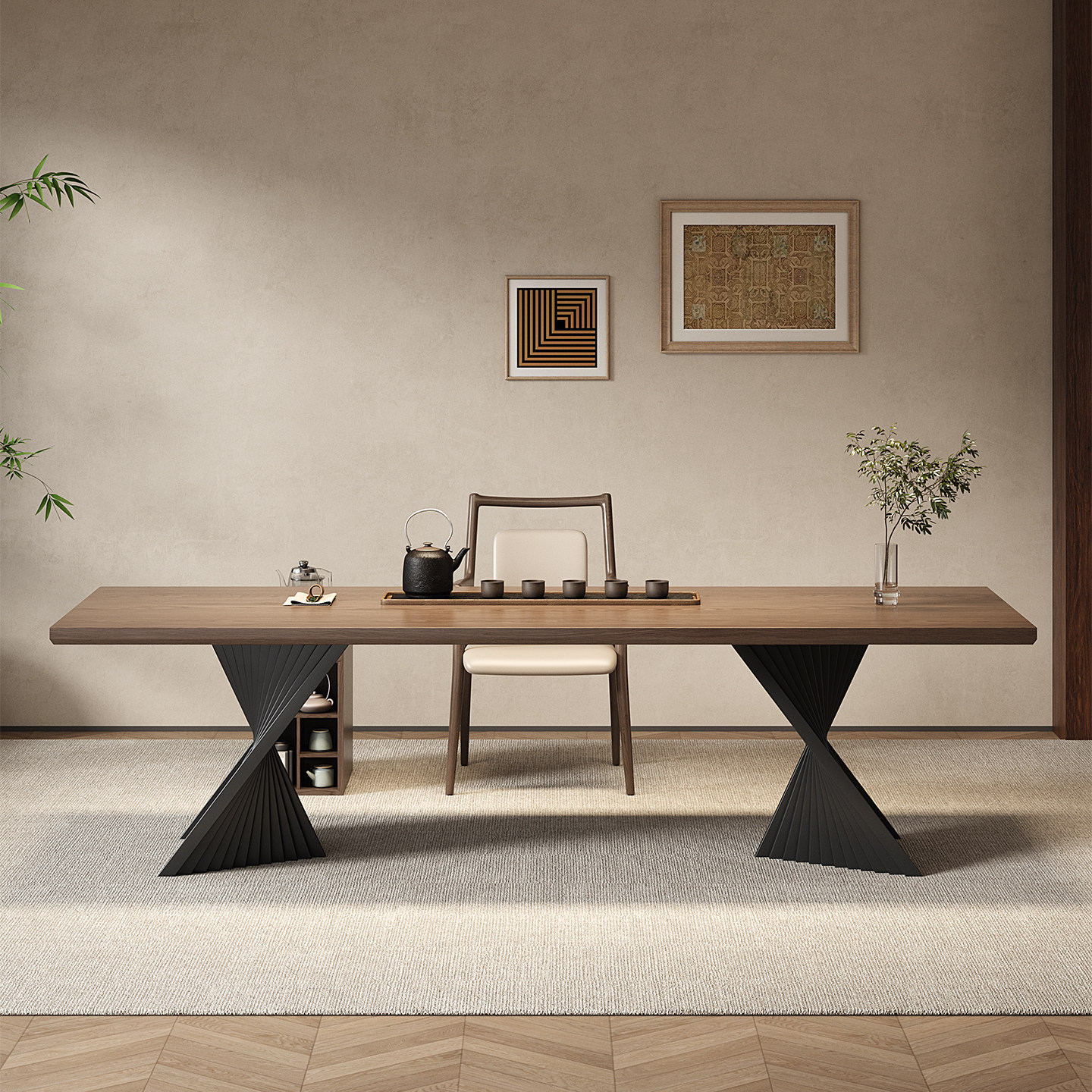 宋代美学实木老板办公桌茶桌一体两用办公室接待茶台2025新款高端,淘宝优惠券,粉丝福利购,淘宝优惠卷