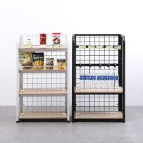 Supermarket Grid Small Shelf Convenience Store Collection Silver Table Front Gum Show Shelf Multilayer Hook Middle Island Display Shelf