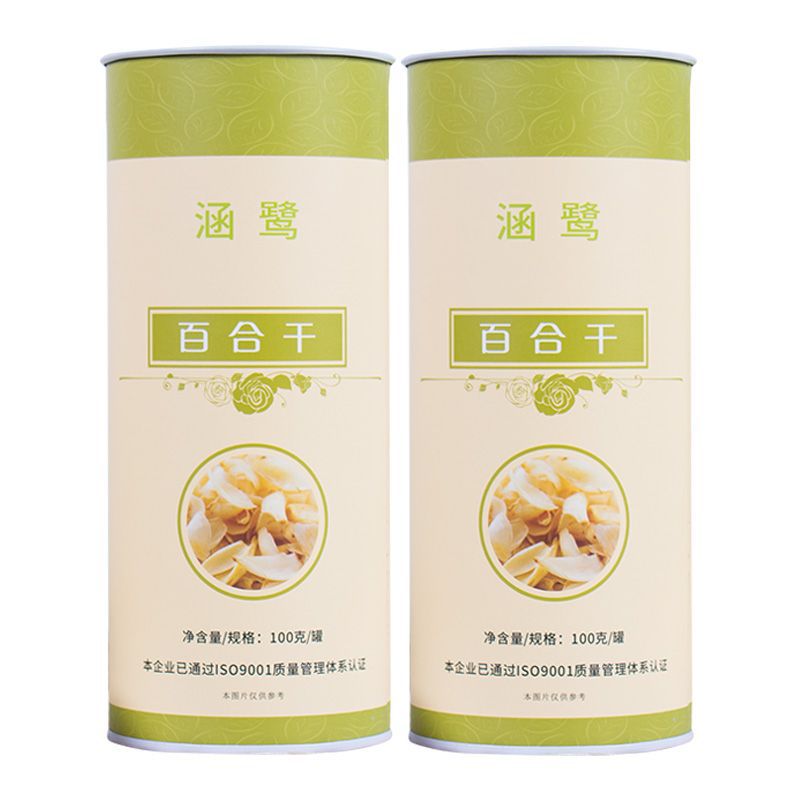 涵鹭 厂家食用百合片100g 百合干罐装 养生花茶厂家一件代发