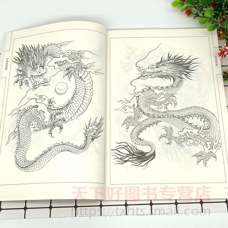 正版包邮 百龙画谱 中国画线描 于艳华 线描画谱白描画谱工笔画谱 山水花鸟动物人物画谱 中国画白描画谱国画画谱 书籍 - 图1