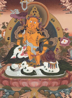 财宝天王唐卡西藏家用供奉壁画