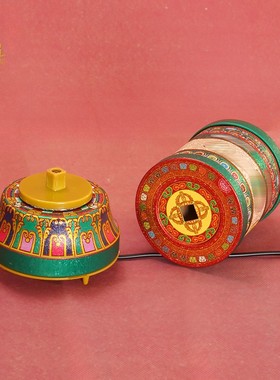 西藏电动转轮藏式家用佛堂物品转动轮家居藏式轮转筒转金桶转金轮