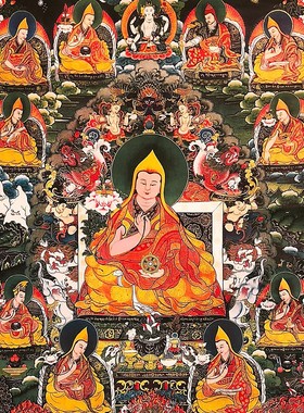 宗喀巴唐卡藏式装饰壁画