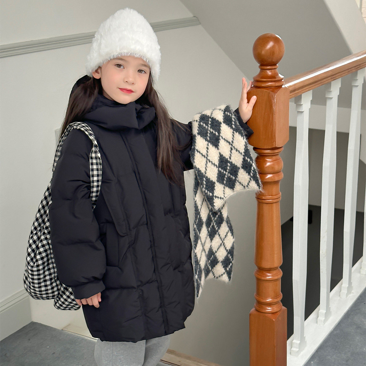 沫沫童装冬装女童洋气中长款羽绒服2026新款儿童冬季大童加厚外套,淘宝优惠券,粉丝福利购,淘宝优惠卷