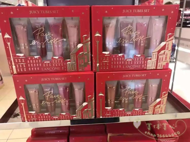 美国Lancome兰蔻果汁唇蜜礼盒套装唇彩15ML*4支节日送礼-图0