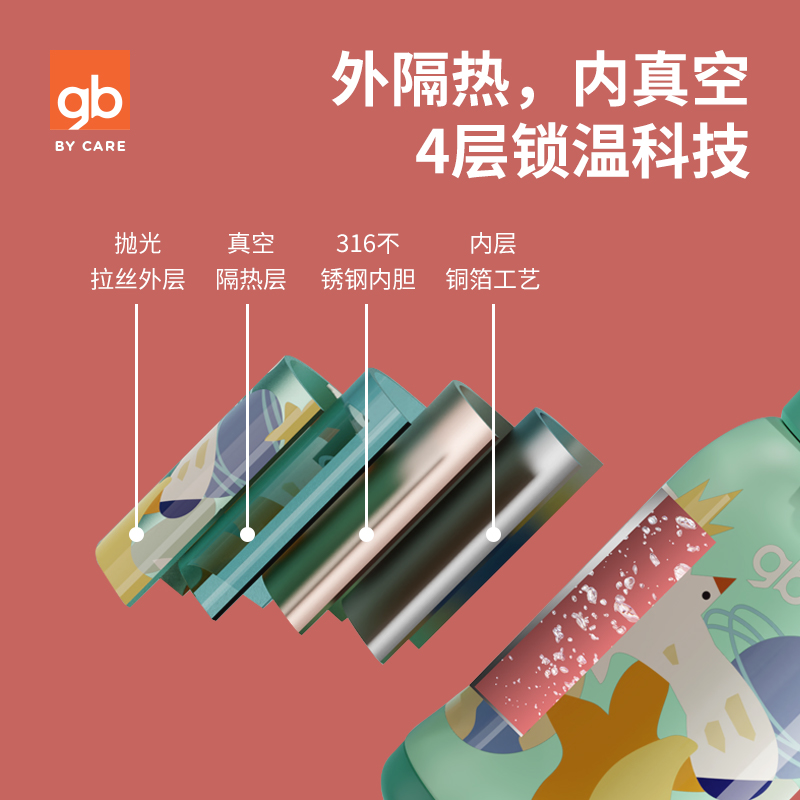好孩子官方旗舰店gb好孩子儿童保温杯便携幼儿园宝宝保温杯带吸管两用小学生550ml2