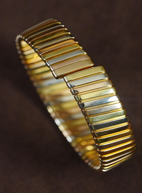 有生珠宝超级百搭tubogas系列手镯三色全18k金宽版弹簧开口手镯