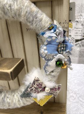 日本手作合集-皆川明蝴蝶等毛线组合挂饰，直径约16.5厘米，国现