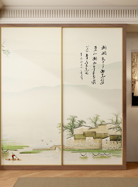 中式衣柜推拉门贴纸旧家具翻新