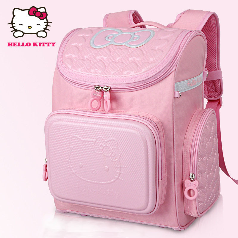 hellokitty小学生书包女孩儿童减压减负护脊粉红双肩防水女童背包